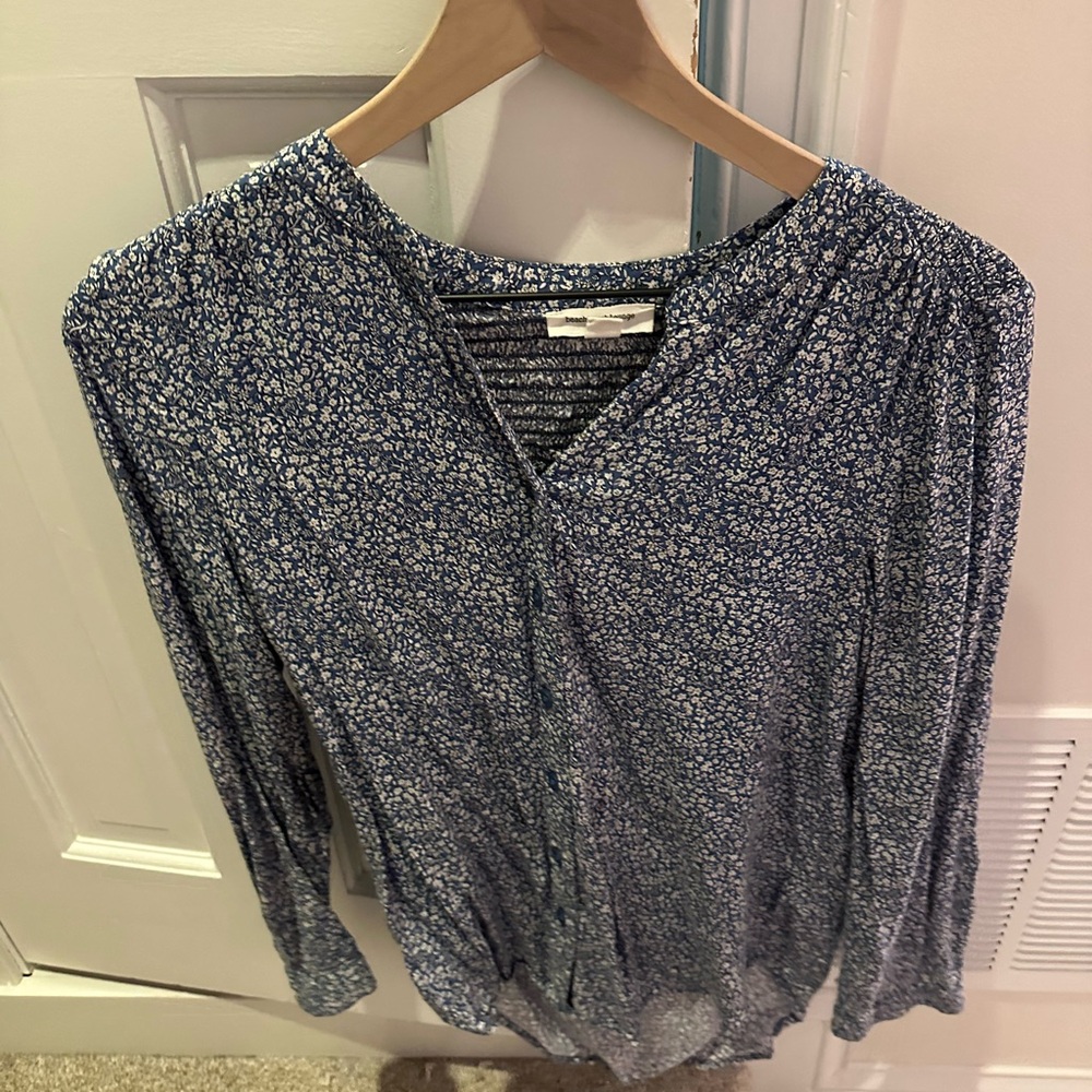 beachlunchlounge Blue Floral Blouse